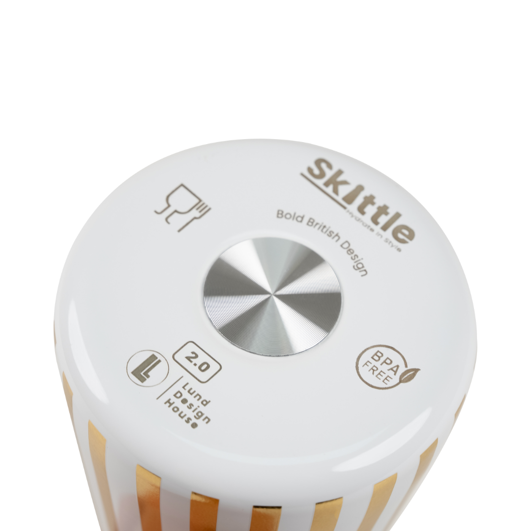 Skittle Bottle 300ml - Gold Stripe